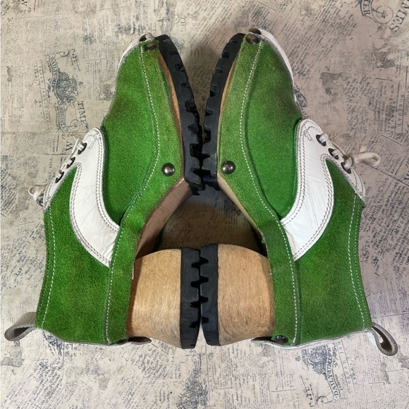 John Fluevog Vintage 90's wooden clog shoe Restitution Made in England - Picture 8 of 14